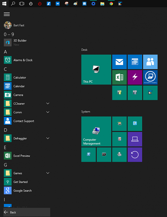 windows 10 start menu folder
