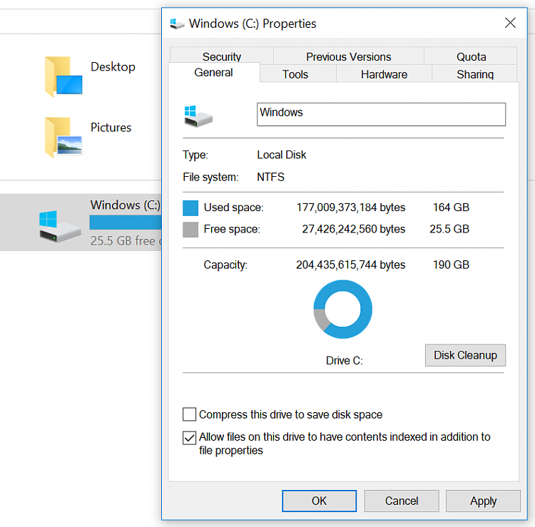 Win10 keeps compressing C drive files (new and old). Cannot stop it.-c-drive-25gb-sapce.png