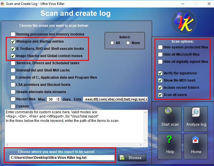 Create new folder on desktop when right click new does not work-scan-create-log-ultra-virus-killer.jpg