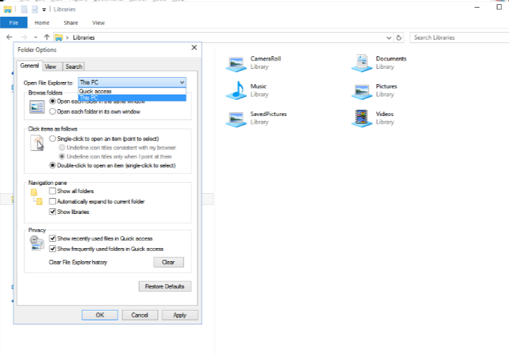 How do you get file explorer to open libraries by default ?-openfile.png
