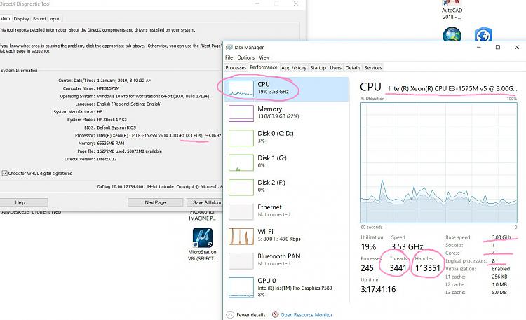 How does the number of Threads and Handles are related to the Speeds o-clip_803.jpg