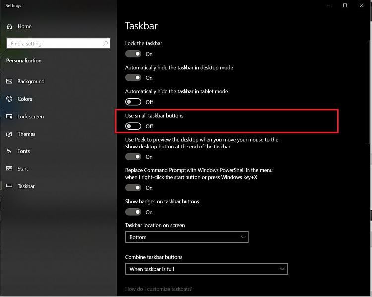 Change Size Of Taskbar And Desktop Icons Solved Windows 10 Forums