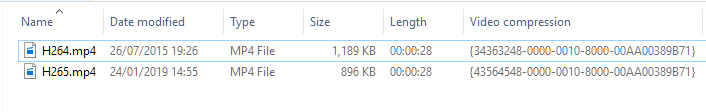 Finding which videos in a directory of various videos are H.265?-image.png