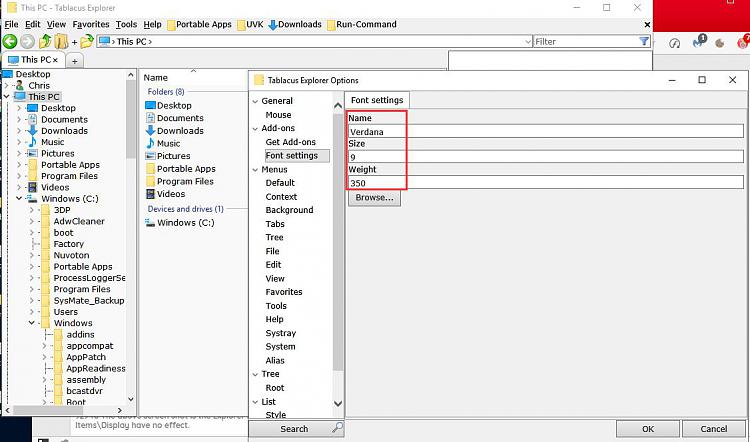 Increase File Explorer Text Size without increasing anything else-tablacus-explorer.jpg