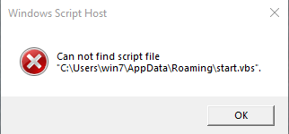 Only a windows script host error message and a CMD prompt on startup.-error.png