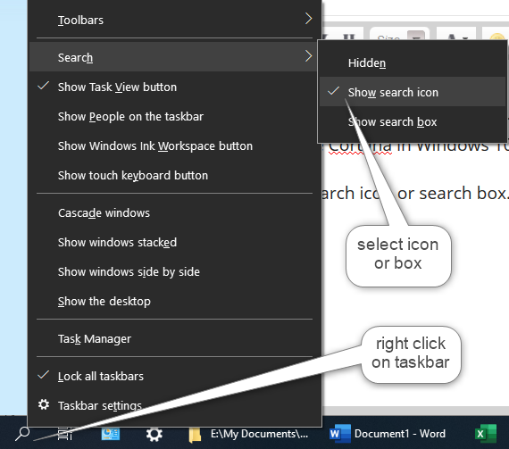 Cortana Search Box Settings How To Get It To Do What I Want Windows