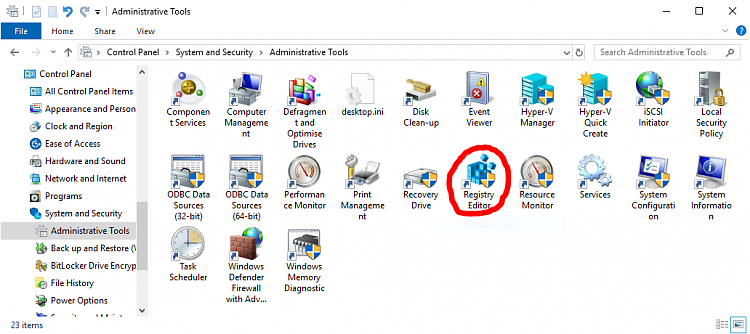 Registry Editor Missing from Administrative Tools in Start menu-image.png