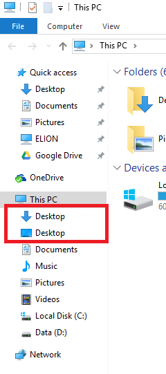 Remove duplicate links under This PC in navigation pane-8p9yp.png