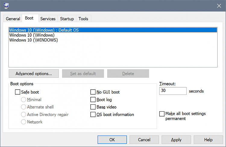 msconfig boot number of processors