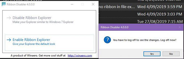 Windows installed 1903 version, but no ribbon in file explorer-ribbon-disabler.jpg