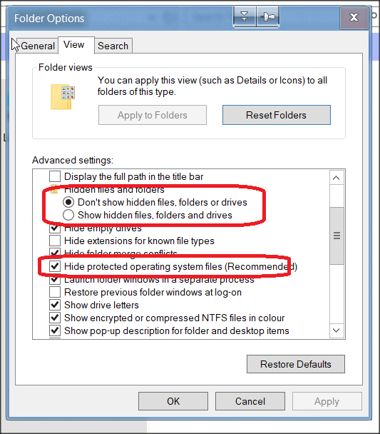 file attributes hidden
