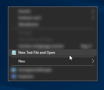 Right click main context menu. How to create New Text Document Notepad-newtextfileandopen.jpg