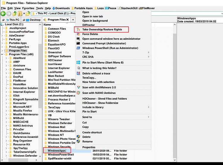 Taking ownership of windowsapps folder - failed to process?-takeownershipex-context-menu.jpg