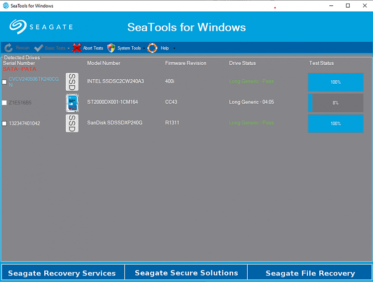 using seagate seatools desktop edition 3.02