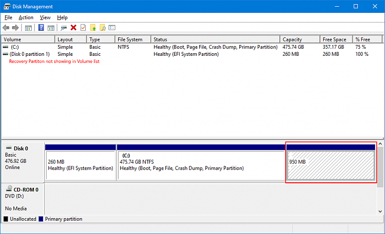 Windows Recovery partition missing from Volume list of Disk Management-diskmagmt.png