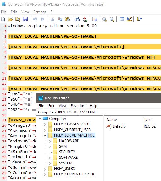 How to display Chinese characters in an English version of Windows PE.-registry.jpg