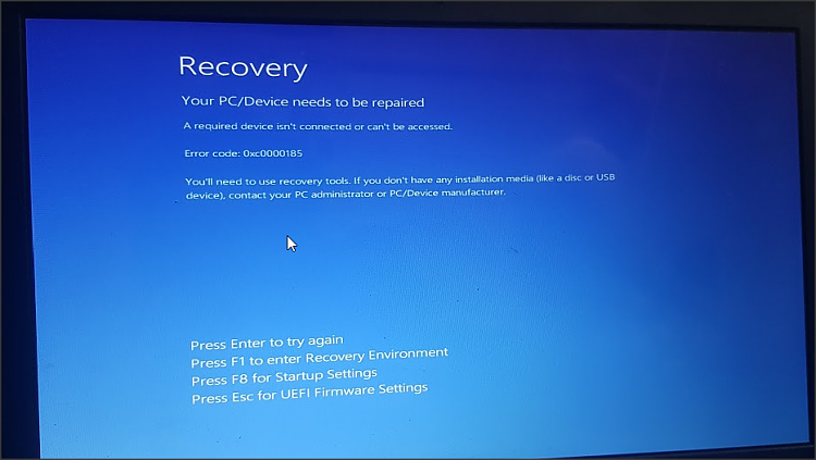 Laptop won't boot. Can only access UEFI. Installation usb won't work ...