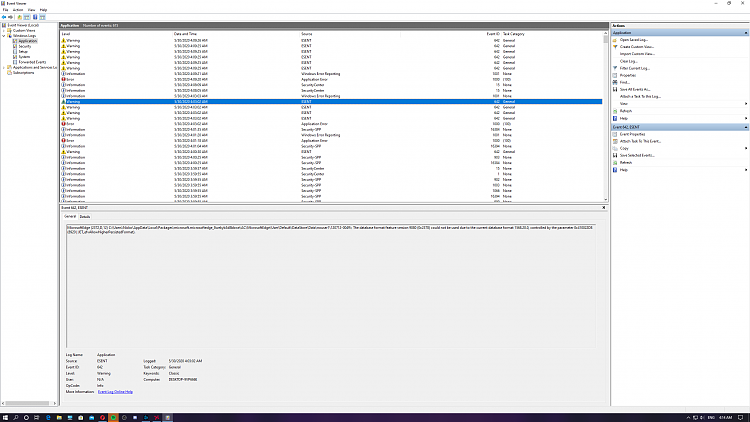 Event viewer: Warning ESENT source and cod mw force closes to desktop-screenshot-8-.png