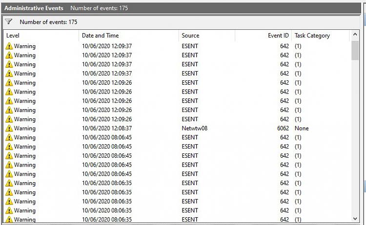 Eventlog warnings ; ESENT id=642-annotation-2020-06-10-150811.jpg