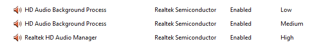 When I access Task Manager &gt; Startup, I have 3x &quot;HD Audio Background&quot;-image.png