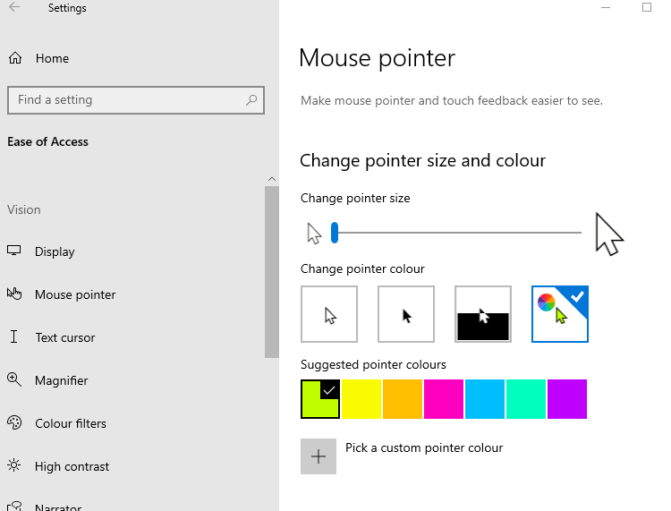 How to change mouse pointer color and size on Windows 11