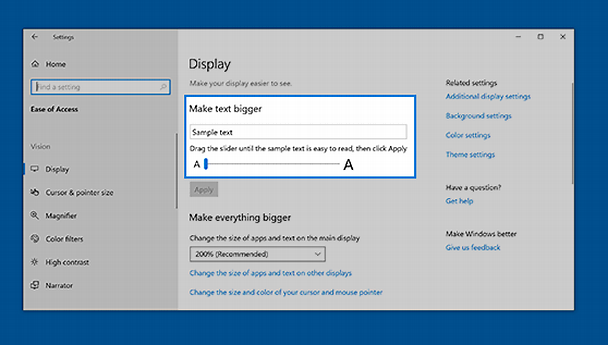 Change size of fonts in file explorer-display1.png