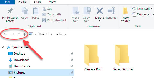 Is It Possible to Enlarge the Arrows in toolbar on Windows Explorer-screenshot_question_is-possible-enlarge-arrows-marked-red-circle.jpg
