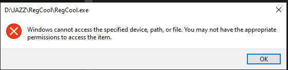 How find something in the Registry if I know the path?-regcool-error-message-07.19.2020.jpg