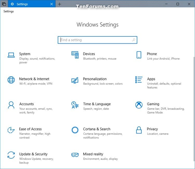 Hello, how do you change the look of the Windows 10 setting page?-settings.jpg