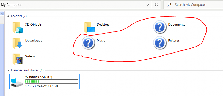 Issue With Default My Computer Folder Icons Windows 10 Forums