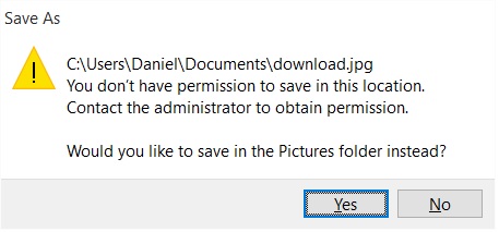 How do I allow access to Picture, Document Photos etc after W10 upgrad-error.jpg
