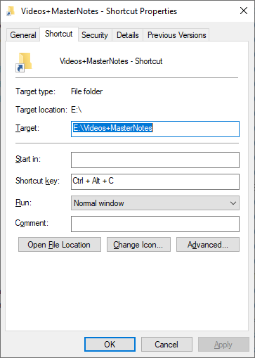 shortcut hotkey not working windows 10