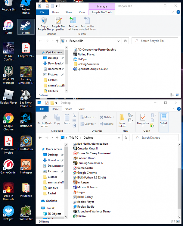 Deleted Icons Stay On Desktop Not In Desktop Folder Solved Windows 10 Forums - roblox are folders bad to use
