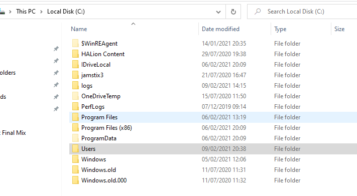 Wrong Location(?) of Documents folder and OneDrive problems Win 10-c-drive.png