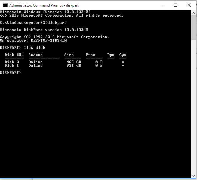 Why are there two recovery partitions?-2-diskpart-list-disk.png