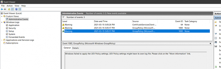 Screwed up with GPO, now it cannot apply the &quot;AppV&quot; &amp; &quot;UEV&quot; Policy.-uev.png