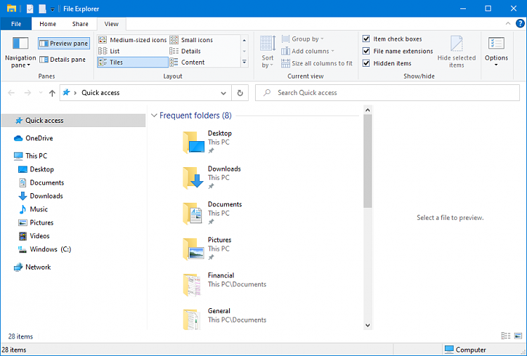 Windows Preview Pane Has No Previews. Standard Fixes Not Effective-fe-preview-pane.png