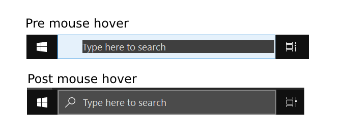 Cortana search box half changes colour randomly, revert on mouse hover-cortana-search-bar-colour.png