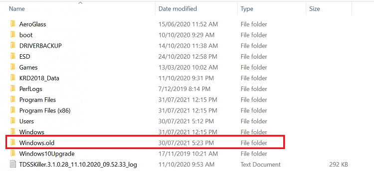 Retrieving Windows old files-old.png