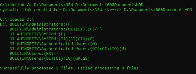 Can't delete folders/files within a symbolic link or junction mklink-capture03.jpg