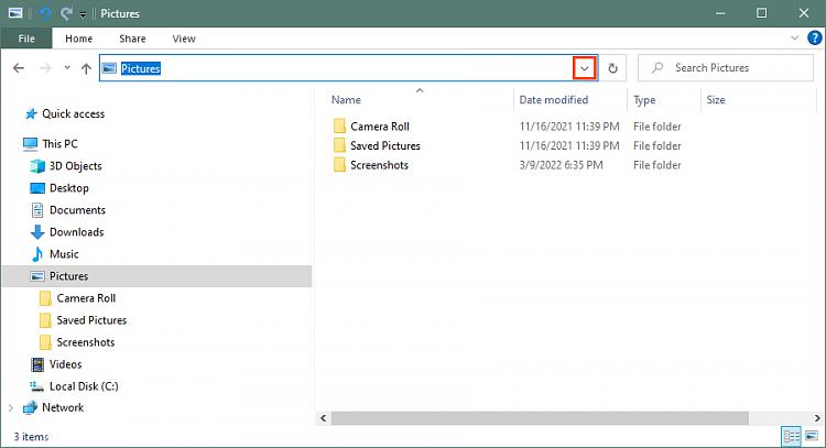 How to make file explorer show full path on address bar?-thispc-picturesfullpath.jpg