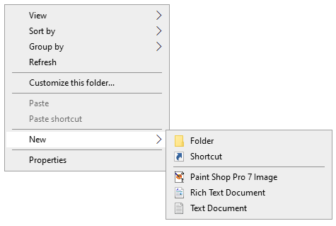 All entries in the &quot;New&quot; context menu have disappeared-image1.png