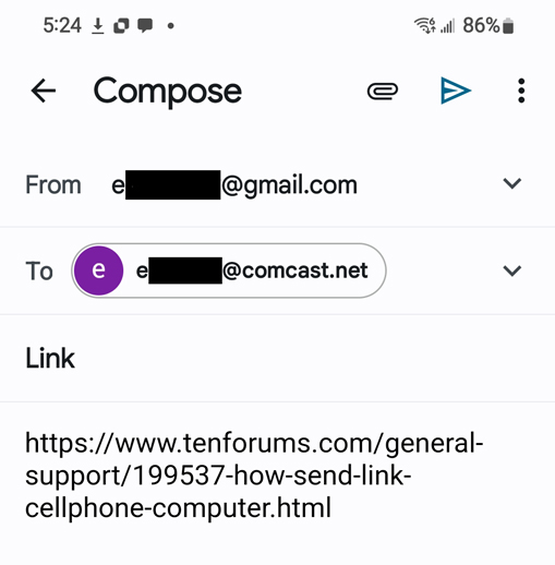 can i send an email from my computer to a cell phone