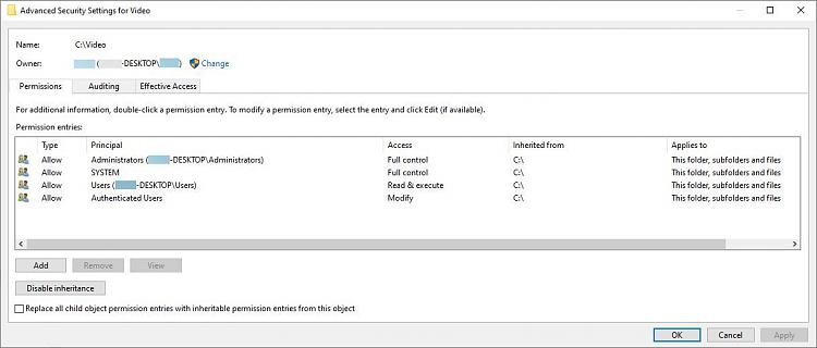 all folders on drive marked as &quot;read only&quot;; del requires admin rights-tmp-folder-c-drive-mod.jpg