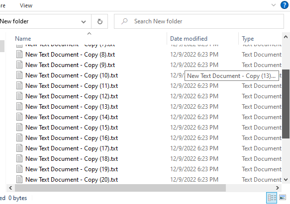 Text box appears over File Explorer while scrolling long lists-marker.png