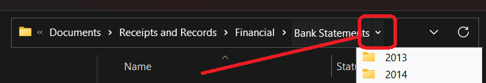 Can Win Explorer show: A) folders alpha order B) Files by date order?-address-bar-drop-down.png