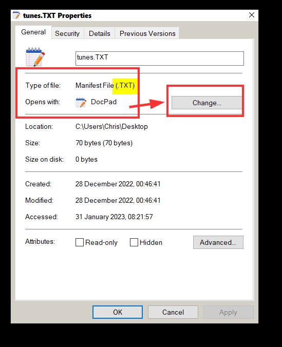 How to Put a Wordpad Document into a Desktop Folder-properties.jpg