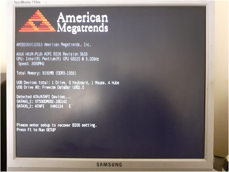 Press F1 to Run SETUP won't work on American Megatrends screen : r