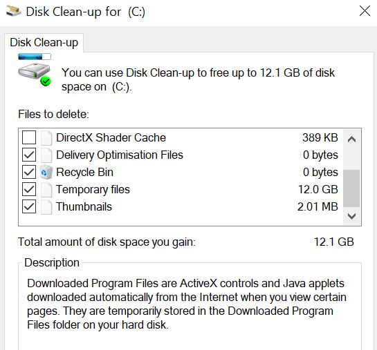 Unable to delete 12 GB of Temporary files. C Drive sometimes shows Red-temp-files.jpg
