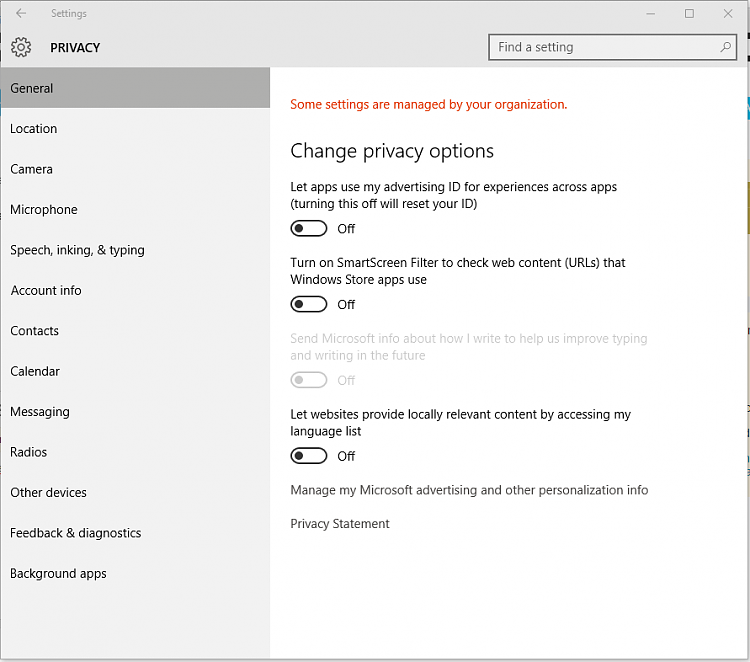 Windows 10 &quot;Some settings are managed by your organization.&quot; I am not-1.png